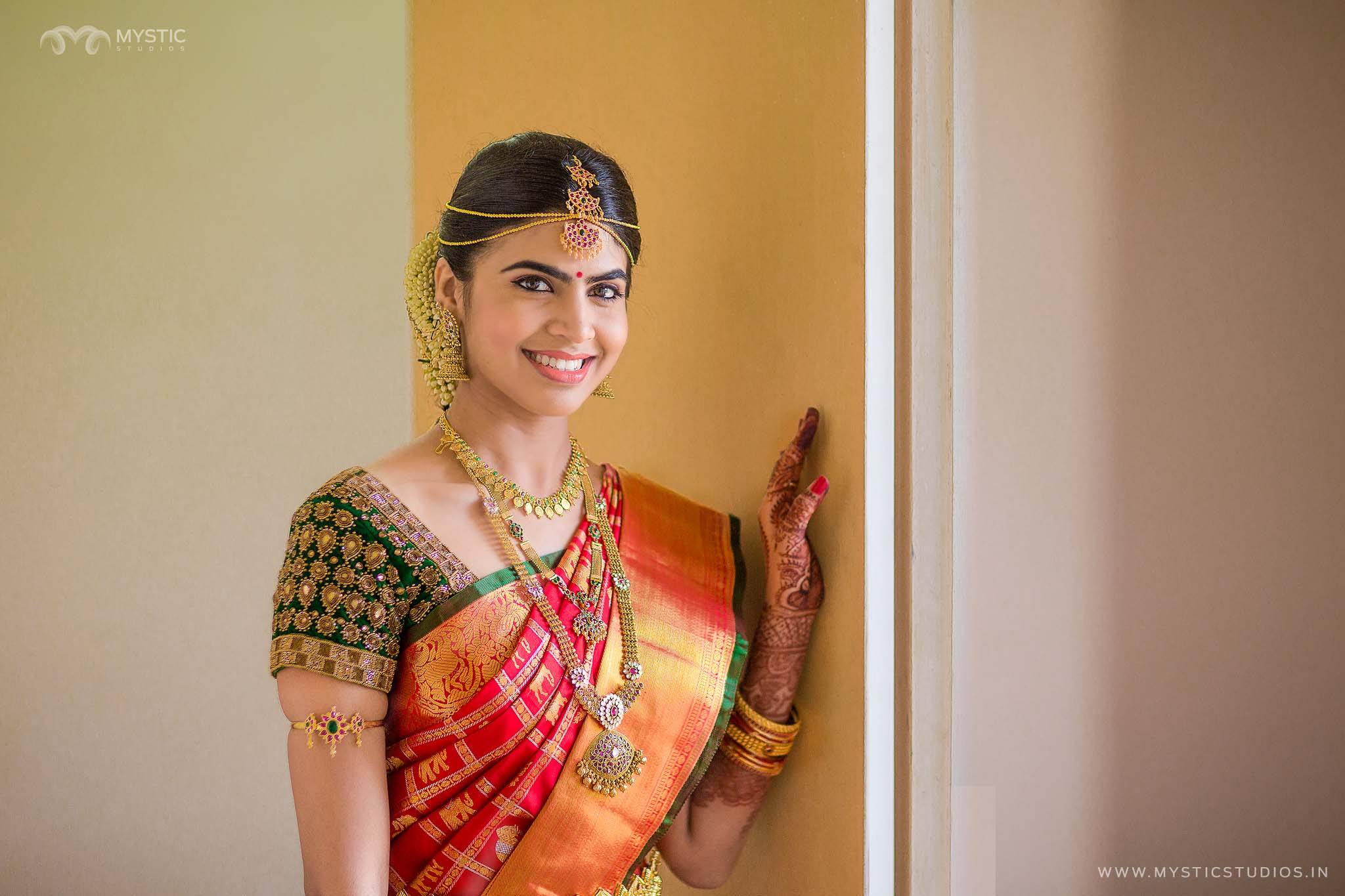 Green Blouse with thilagam stone aari work blouse