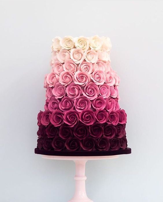 Multiple Colorful Roses wedding Cake