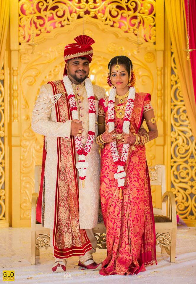 Jasmine with red and white rose petals wedding garland