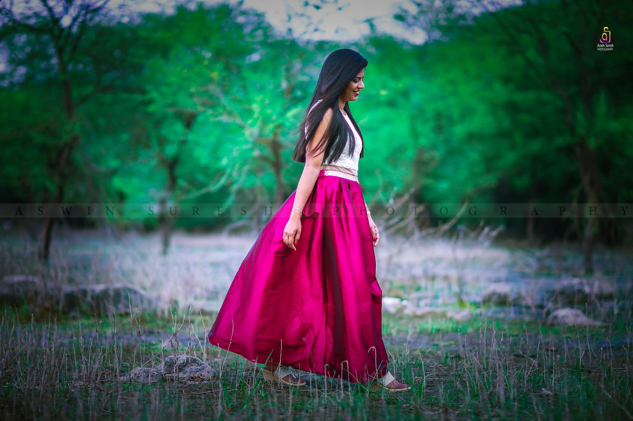 Designer White with Pink Gown