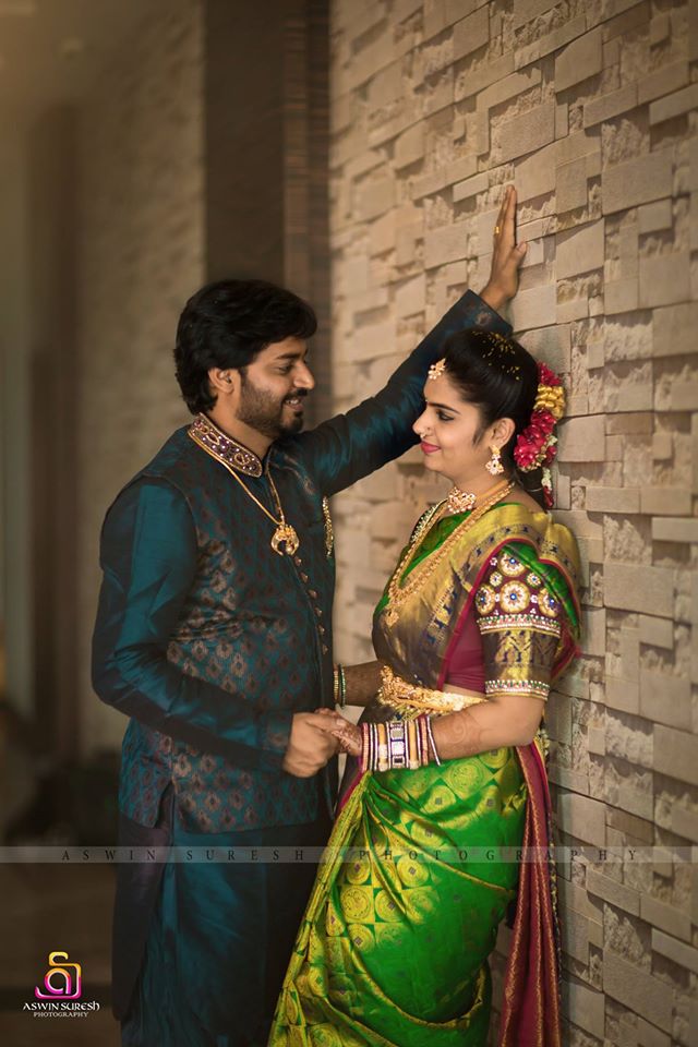 Peacock green sherwani with coat