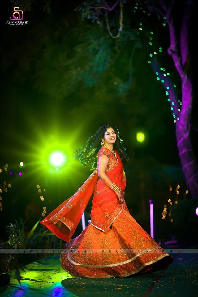 Red Half saree Lehenga