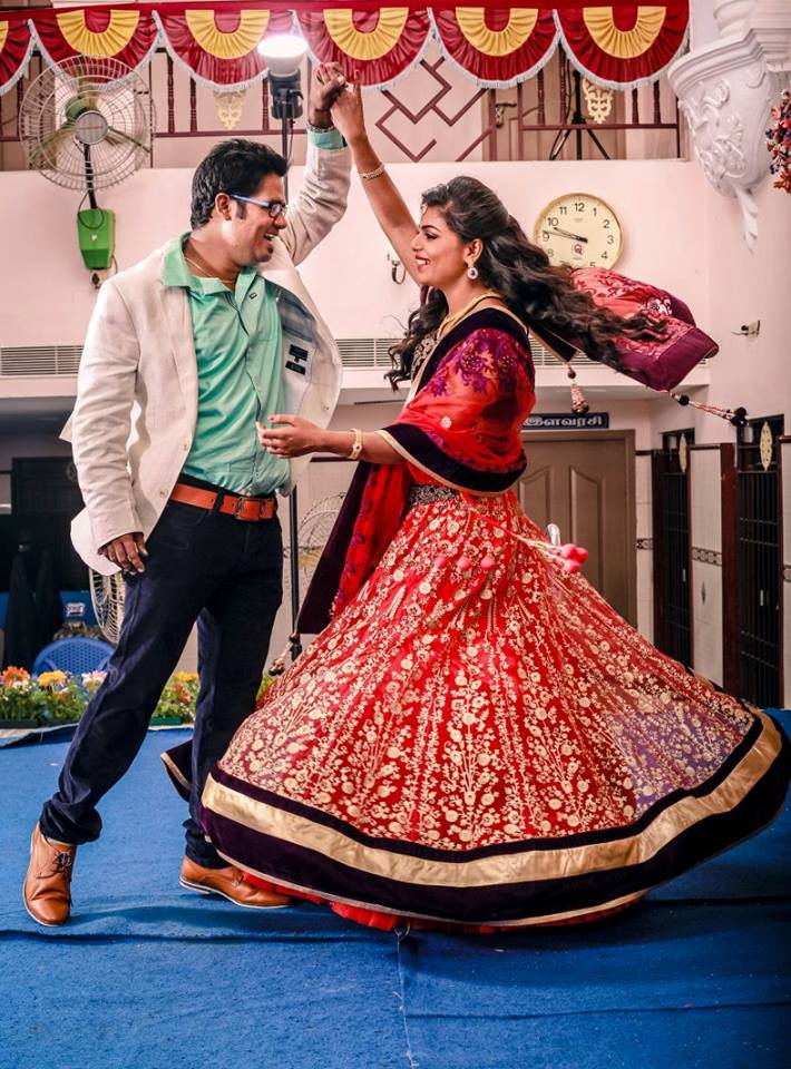 Red with Black Designer Lehenga