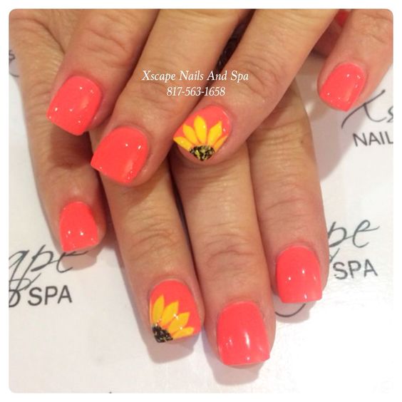 Sun Flower Nail Art