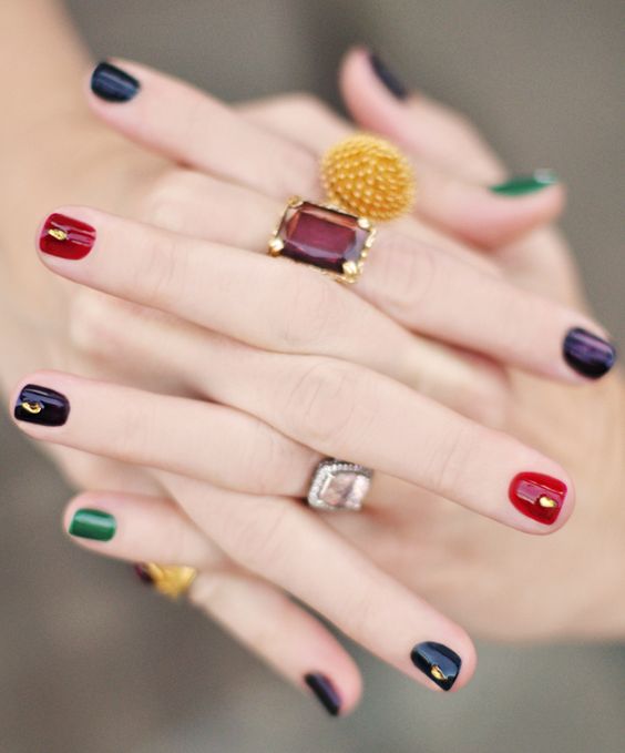 Colorful Simple Nail Art