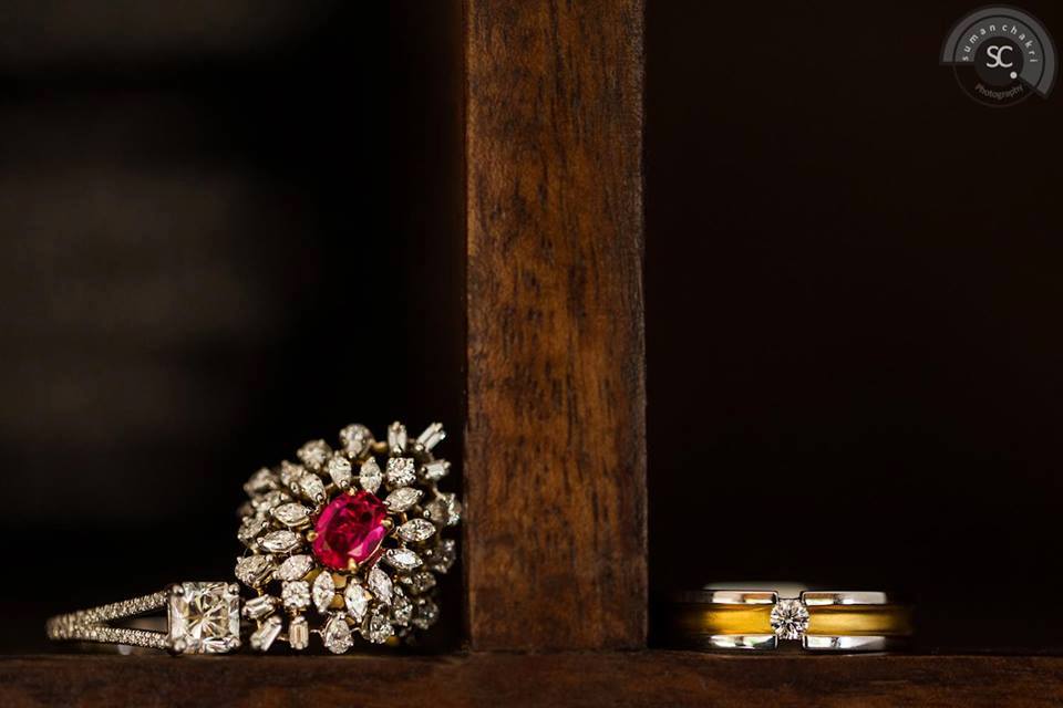square white stone wedding ring