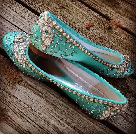 Silver Pearl work in Bridal Shoe