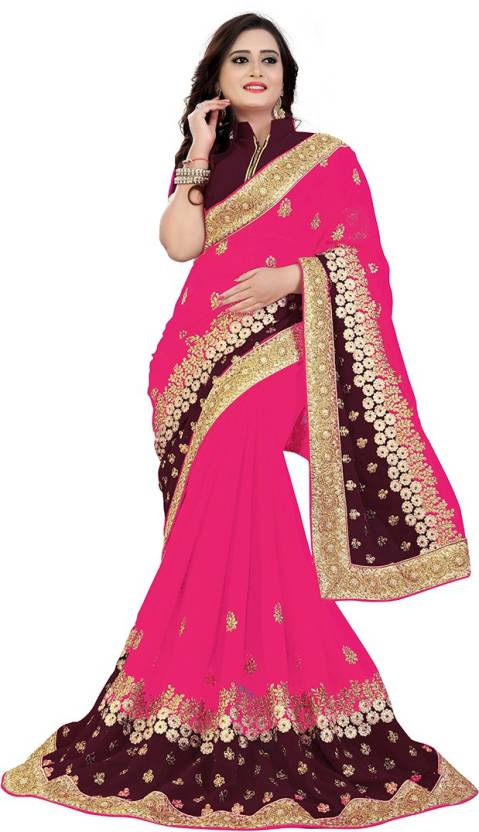 Rudra fashion Embroidered Bollywood Georgette Saree
