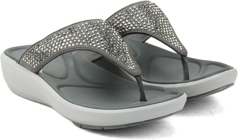 Clarks Women Silver Synthetic Flats