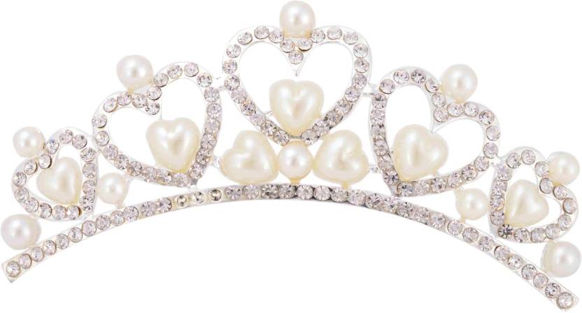 Aaishwarya Pearls in a Heart Princess Tiara Head Band