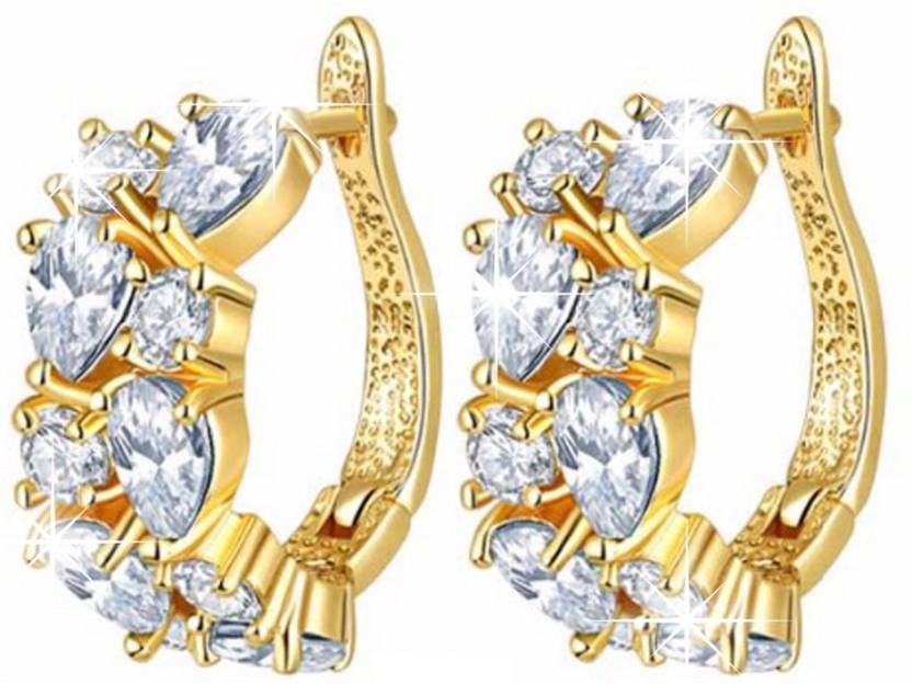 Jewels Galaxy Luxuria Cubic Zirconia Alloy Hoop Earring