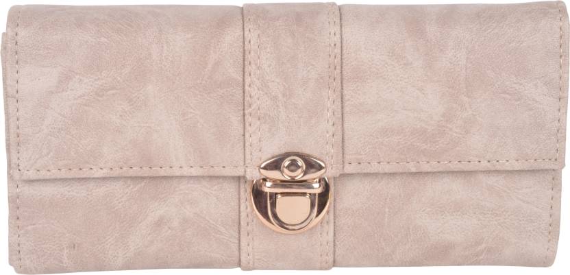 Kleio Women Beige Fabric Wallet