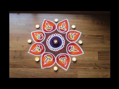 Free hand Flower Rangoli